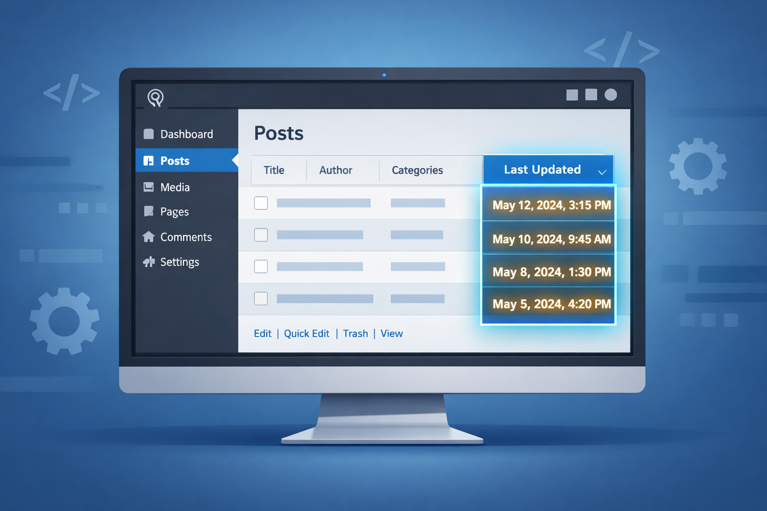 WordPress Hack: Tilføj "Sidst opdateret" kolonne (Gratis Script)