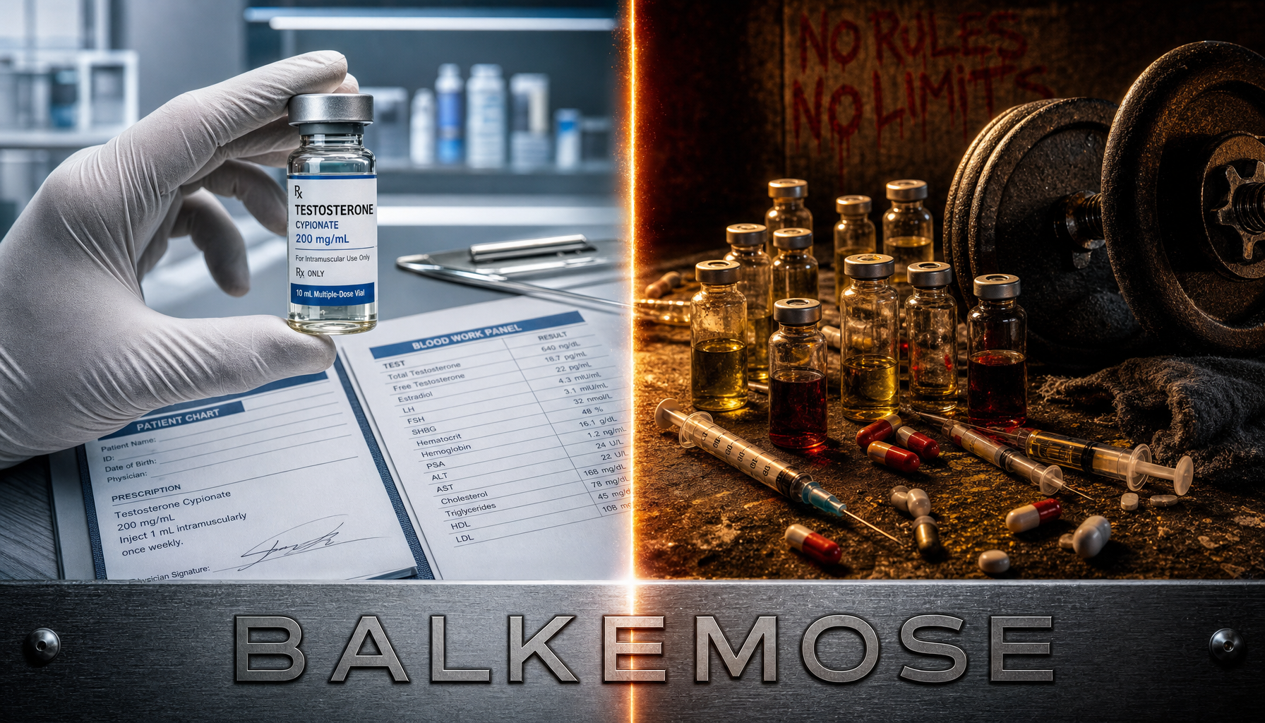 Kontrast mellem medicinsk testosteronbehandling og sortbørsdoping